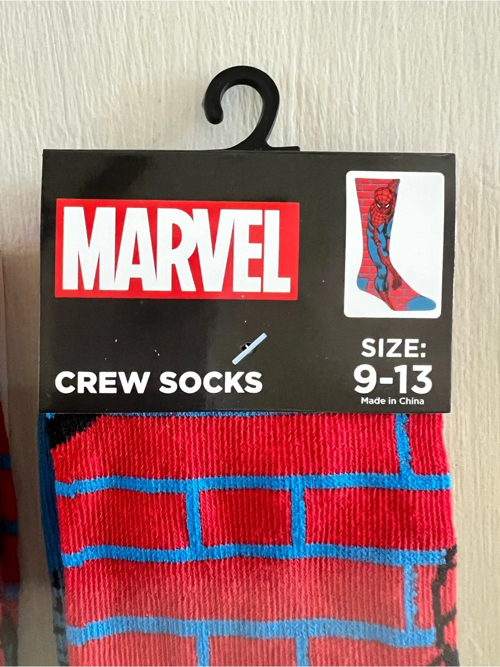 NWT Marvel Spider-Man Crew Socks Bundle of 2 Kids Size 9-13 Superhero Socks
